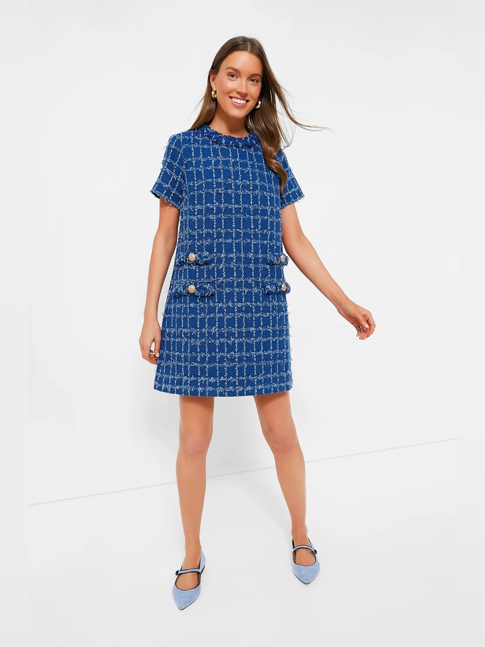 New Tuckernuck Jackie Blue Tweed Dress
Size S